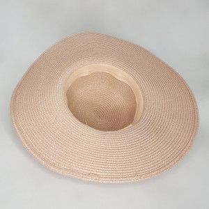 Palarie de plaja Ribbon Flower, din paie, panglica cu imprimeu floral si floare decorativa 3