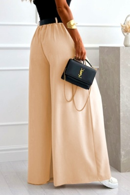 Pantaloni eleganti Ahmet, cu pense si curea inclusa, Crem, Marime S/M/L spate