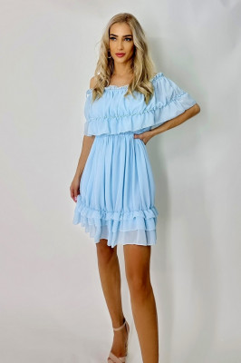 Rochie Divisim, vaporoasa, Albastru3