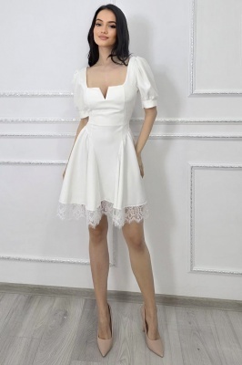rochie alba feminina cu cordon reglabil la spate