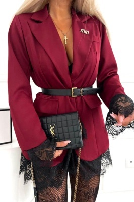 sacou dama cu inchidere nasture si dantela
