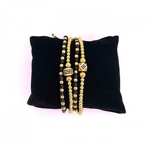 Set Precious, patru bratari unisex, cu bile din inox, si cristale zirconiu4