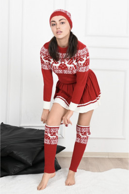 Set tricotat cu imprimeu de Craciun - Deer Majorette1