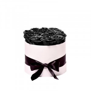 Aranjament floral Trandafiri parfumati de sapun, in cutie alba Luxury S 3