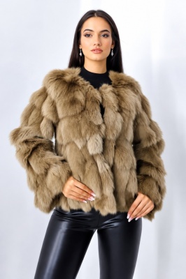 Blana naturala de vulpe Sidonia, cu prindere pe interior, Maro, Marime S/M/L