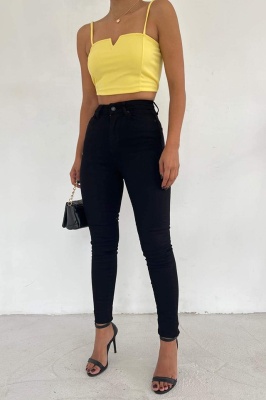 Blugi dama skinny, elastici cu talie inalta, efect pushup