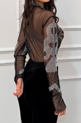 body cu pietre din tull transparent