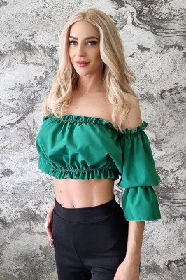Camasa dama Narccise, pe umeri si maneci trei sferturi, Verde4