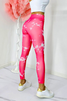 Colanti yoga MoZAIK, banda lata in talie cu efect modelator si push up, Rosu 4