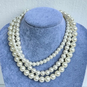 Colier din perle la baza gatului, Classic Charm, Alb 3