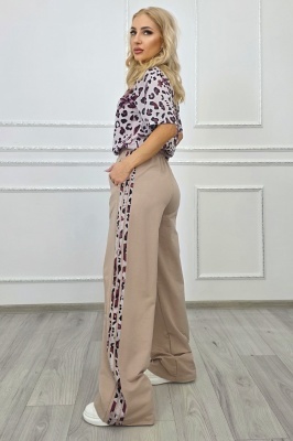 compleu bej dama animal print casual modern
