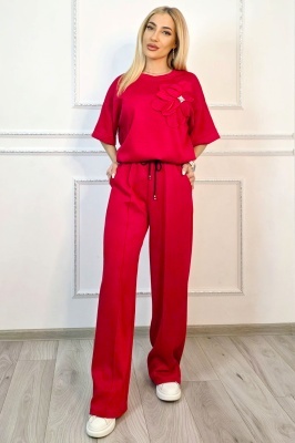 Compleu dama cu pantaloni drepti lungi