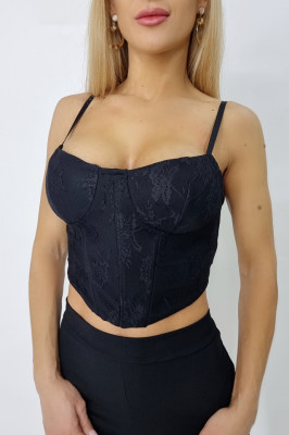 Corset Ruma, cu legare reglabila , Negru1