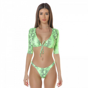 Costum de baie doua piese Milana green snake