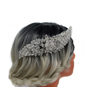 Diadema de par Lora, cu pietre semipretioase, argintie DL012