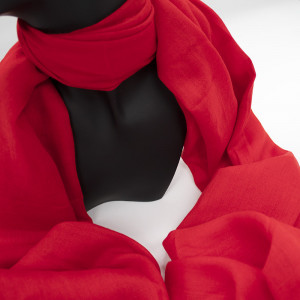 Esarfa tip sal, din material subtire cu casmir, in cutie cadou, Rosu, 178x72 cm