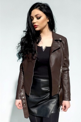 geaca biker maro piele ecologica dama