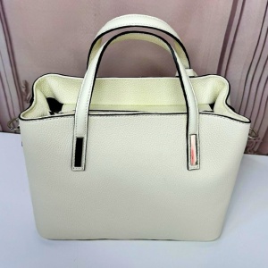 Geanta Business Tote, din piele naturala si curea detasabila, Crem 5