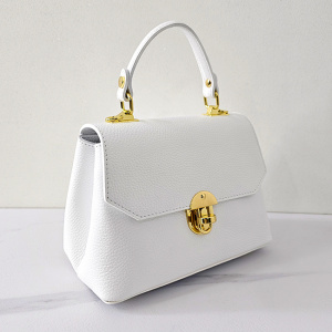 Geanta eleganta, Glamour Style, din piele naturala, business si curea detasabila, Alb  4