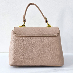 Geanta eleganta, Glamour Style, din piele naturala, business si curea detasabila, Roz prafuit spate