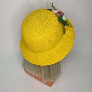 Palarie de plaja ChiClove cu flori, galben