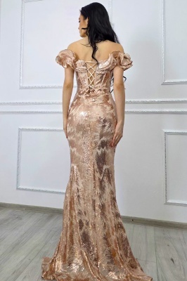 rochie aurie de seara cu corset si snur reglabil