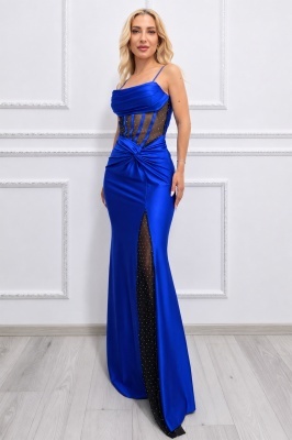 Rochie eleganta cu voal transparent si cristale asimetrice