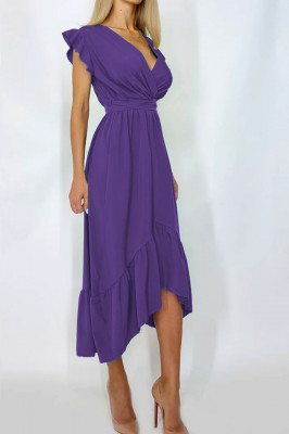 Rochie midi cu cordon in talie Bianca, Mov, Marimea S/M