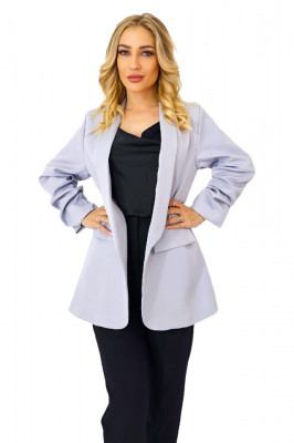 Sacou casual Nora, de lungime medie, Lila prafuit, Marime S/M 4