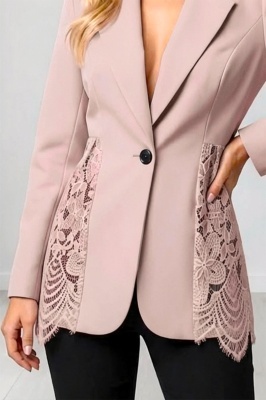 sacou roz prafuit, elegant de dama, cu dantela 