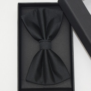 Set 3 piese Gentleman, pentru barbati, papion, buton si batista din stofa, negru, G1