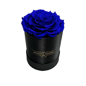 Trandafir Criogenat XXL in cutie neagra de satin 