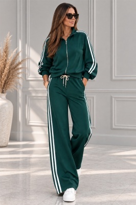 Trening dama CORINA, cu guler inalt si fermoar, Verde, Marime S/M/L