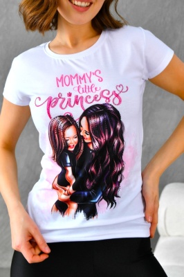 tricou cu pietre si imprimeu mama fiica