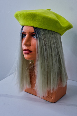 Basca dama French, de tip bereta, Verde lime 1