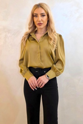 camasa de zi pentru cadru office sau elegant verde olive