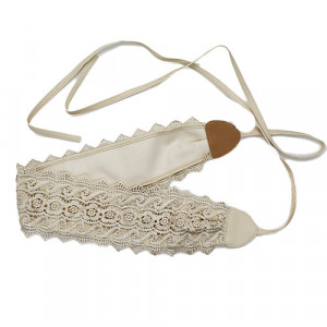 Centura corset Maya, in stil traditionat cu dantela, ivory2