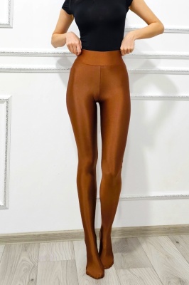 strampi cu lycra maro satinat
