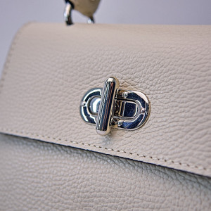 Geanta eleganta, PoshPurse, din piele naturala, de tip business si inchidere laterala, Bej 3