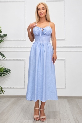Rochie de zi ARIELLA Made in Italy cu bust drapat și lungime midi