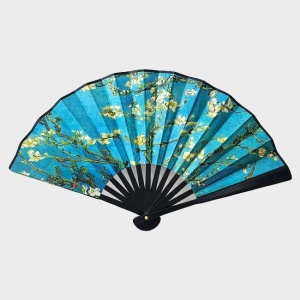 Set Summer, geanta mica pentru plaja, palarie si evantai, Ramuri de migdal inflorit, Van Gogh 1