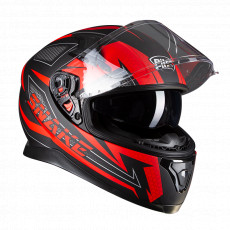 PILOT - Casca Full-face SNAKE (cu ochelari soare) - negru mat / rosu, L