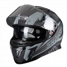 PILOT - Casca Full-face SNAKE (cu ochelari soare) - gri mat, XXL