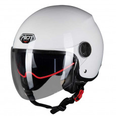 PILOT - Casca Open-face FAZER (sun visor) - XL, alb lucios [monocolor]