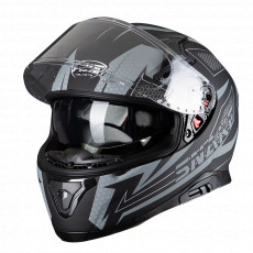 PILOT - Casca Full-face SNAKE (cu ochelari soare) - gri mat, XS