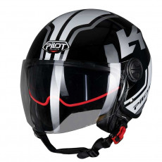 PILOT - Casca Open-face FAZER (sun visor) - XL, gri / negru [bicolor]