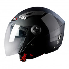 PILOT - Casca Open-face KIRON 3 (cu ochelari soare) - negru lucios, XS