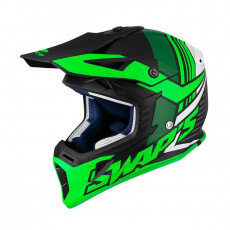 SIFAM - Casca Offroad SWAP's S818 - NEGRU / ALB / VERDE MAT, XS