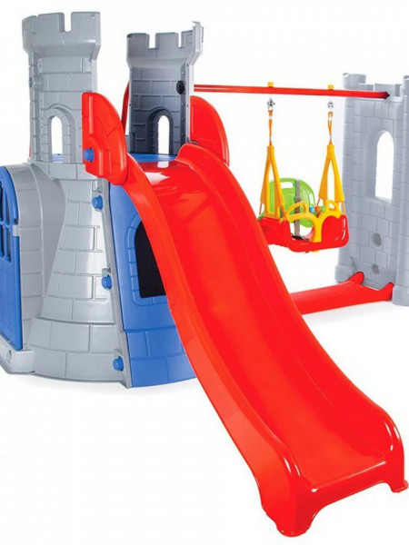 Centru de joaca Pilsan Castle Slide and Swing Set grey