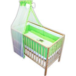 .Lenjerie patut bebe cu 6 piese verde